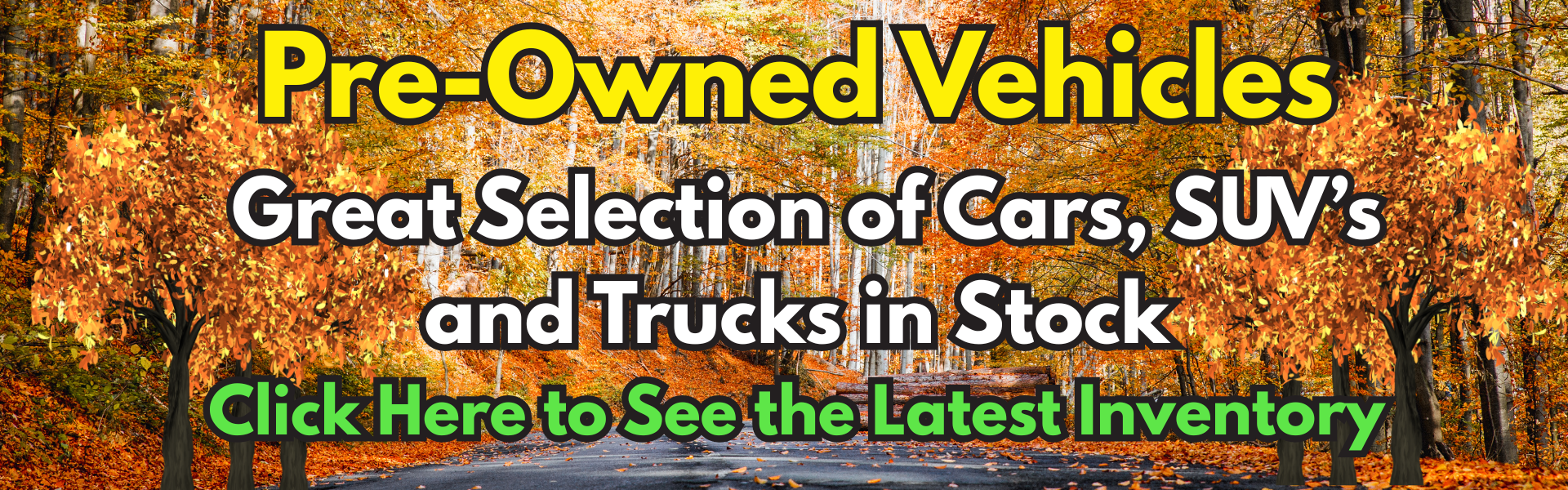 Pre owned fall banner Oct. 2026